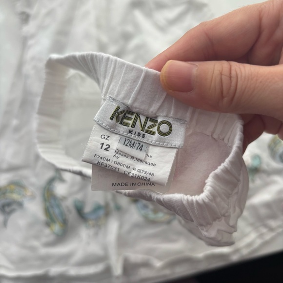 KENZO Baby Girls Cotton Dress w/ Bloomers Fish Sz‎ 12M - Picture 4 of 6